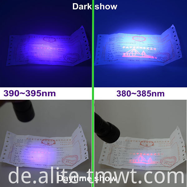 Hochwertiger Hochleistungs -UV -Schwarzlicht -Stift 3W LED 365nm 395nm UV -Taschenlicht